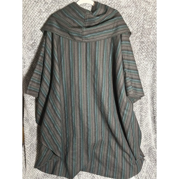 1980s hooded cape M Gloria Vanderbilt wool stripe fabulous! - Picture 3 of 3